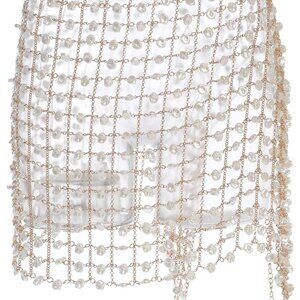 Gold Ocean Oasis Pearl Chainmail Skirt (SWIM COVERUP)